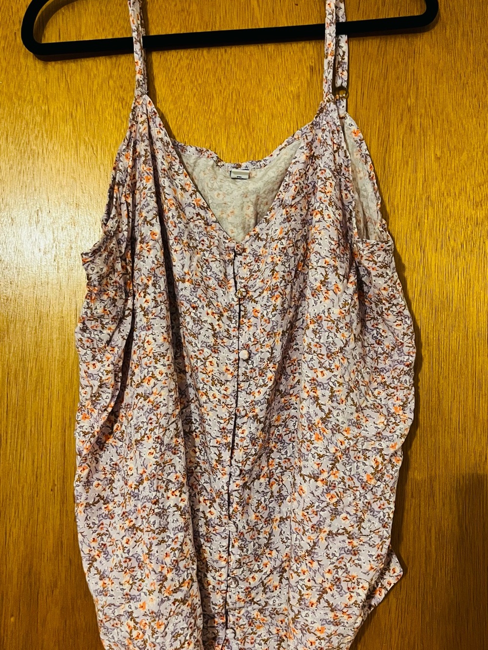 Old Navy Pink Floral Button-Front Spaghetti Strap Tank